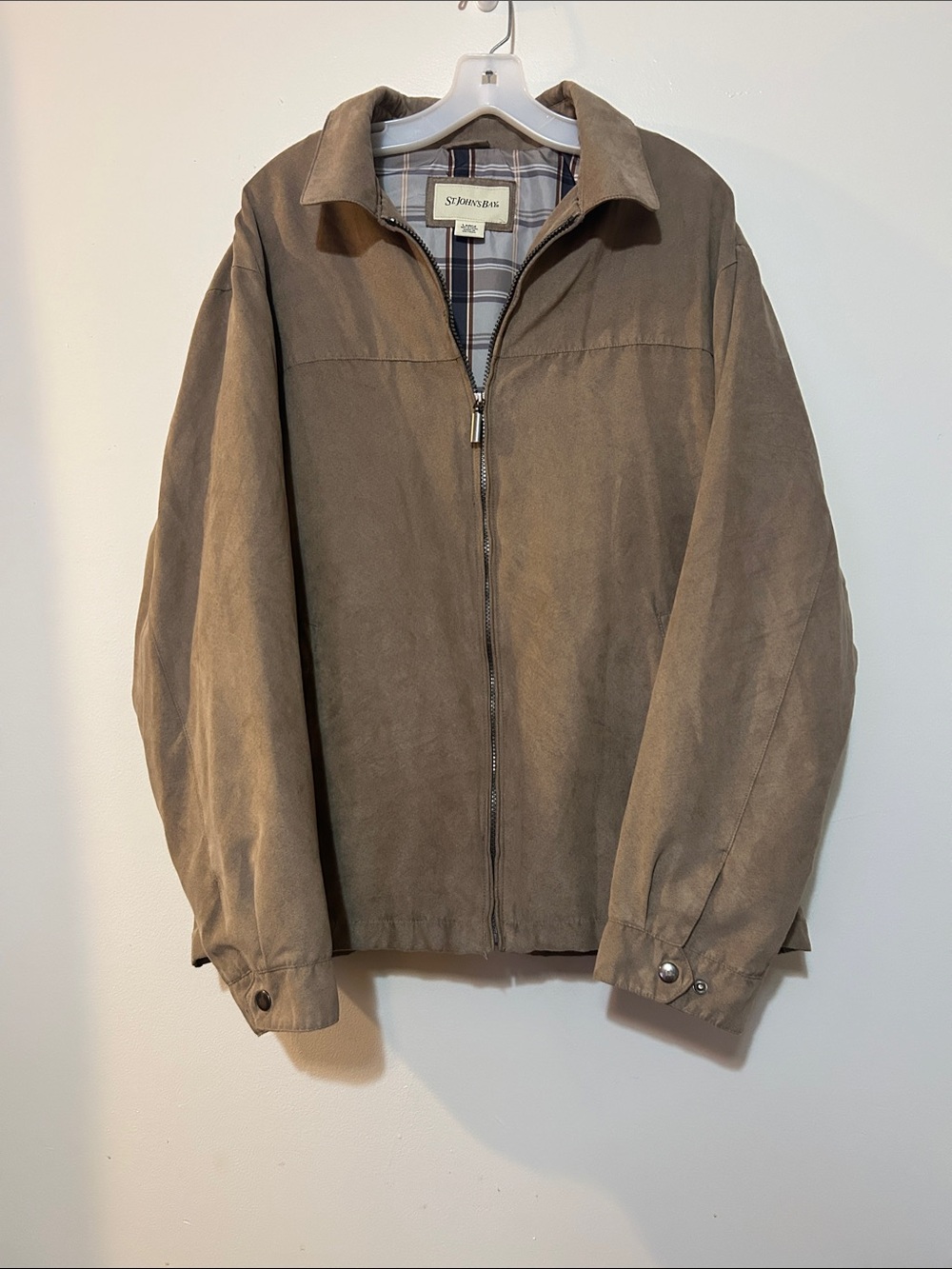 Stafford Taupe Zip-Front Lightweight Shirt Jacket